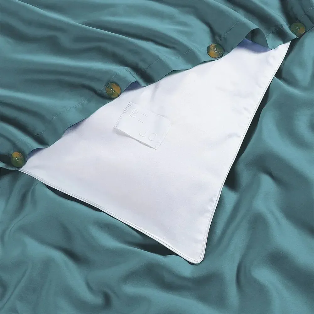 NWT Sijo AiryWeight Eucalyptus Duvet Cover Teal Full/Queen